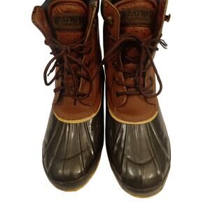 Weather Spirits Duck Boots Men’s Size 10 Brown Black Waterproof Rubber Toe